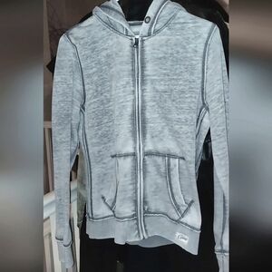 Aeropostle Blue Gray Zip-Up Hoodie Long Waist, Lk New LG